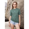 image:imageArachampCloz Womens Short Sleeve Crew Neck Sweaters Trendy Teacher Work TopsGrey Green