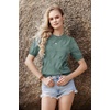 image:imageArachampCloz Womens Short Sleeve Crew Neck Sweaters Trendy Teacher Work TopsGrey Green