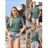 image:imageArachampCloz Womens Short Sleeve Crew Neck Sweaters Trendy Teacher Work TopsGrey Green