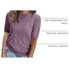 image:imageArachampCloz Womens Short Sleeve Crew Neck Sweaters Trendy Teacher Work TopsGrey Purple