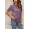 image:imageArachampCloz Womens Short Sleeve Crew Neck Sweaters Trendy Teacher Work TopsGrey Purple