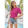 image:imageArachampCloz Womens Short Sleeve Crew Neck Sweaters Trendy Teacher Work TopsHot Pink