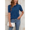 image:imageArachampCloz Womens Short Sleeve Crew Neck Sweaters Trendy Teacher Work TopsLake Blue