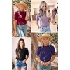 image:imageArachampCloz Womens Short Sleeve Crew Neck Sweaters Trendy Teacher Work TopsNavy