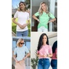 image:imageArachampCloz Womens Short Sleeve Crew Neck Sweaters Trendy Teacher Work TopsOffwhite