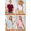image:imageArachampCloz Womens Short Sleeve Crew Neck Sweaters Trendy Teacher Work TopsOffwhite