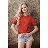 image:imageArachampCloz Womens Short Sleeve Crew Neck Sweaters Trendy Teacher Work TopsRust