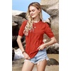 image:imageArachampCloz Womens Short Sleeve Crew Neck Sweaters Trendy Teacher Work TopsRust
