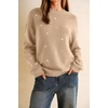 image:imageArachampCloz Womens Wool Blend Embroidery Floral Oversized Fit Sweater Trendy 2025Apricot