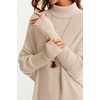 image:imageArachampCloz Womens Wool Blend Oversized Batwing Sleeve Fall Work SweaterBeige