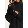 image:imageArachampCloz Womens Wool Blend Oversized Batwing Sleeve Fall Work SweaterBlack
