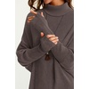image:imageArachampCloz Womens Wool Blend Oversized Batwing Sleeve Fall Work SweaterCoffee