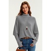 image:imageArachampCloz Womens Wool Blend Oversized Batwing Sleeve Fall Work SweaterHeather Gray