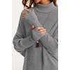 image:imageArachampCloz Womens Wool Blend Oversized Batwing Sleeve Fall Work SweaterHeather Gray