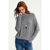 image:imageArachampCloz Womens Wool Blend Oversized Batwing Sleeve Fall Work SweaterHeather Gray