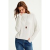 image:imageArachampCloz Womens Wool Blend Oversized Batwing Sleeve Fall Work SweaterWhite