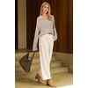 image:imageArachampCloz Womens Wool Blend Oversized Quarter Zip Fall Casual SweaterApricot