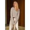 image:imageArachampCloz Womens Wool Blend Oversized Quarter Zip Fall Casual SweaterApricot