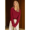 image:imageArachampCloz Womens Wool Blend Oversized Quarter Zip Fall Casual SweaterBurgundy