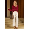 image:imageArachampCloz Womens Wool Blend Oversized Quarter Zip Fall Casual SweaterBurgundy