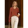 image:imageArachampCloz Womens Wool Blend Oversized Quarter Zip Fall Casual SweaterCaramel