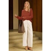 image:imageArachampCloz Womens Wool Blend Oversized Quarter Zip Fall Casual SweaterCaramel