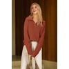 image:imageArachampCloz Womens Wool Blend Oversized Quarter Zip Fall Casual SweaterCaramel