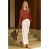 image:imageArachampCloz Womens Wool Blend Oversized Quarter Zip Fall Casual SweaterCaramel