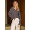 image:imageArachampCloz Womens Wool Blend Oversized Quarter Zip Fall Casual SweaterCoffee