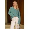image:imageArachampCloz Womens Wool Blend Oversized Quarter Zip Fall Casual SweaterGrey Green