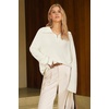 image:imageArachampCloz Womens Wool Blend Oversized Quarter Zip Fall Casual SweaterWhite