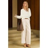 image:imageArachampCloz Womens Wool Blend Oversized Quarter Zip Fall Casual SweaterWhite