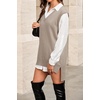 image:imageArachampCloz Womens Wool Blend Side Slit High Low Versatile V Neck Fall Sweater Vests 2025Apricot Oatmeal