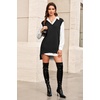 image:imageArachampCloz Womens Wool Blend Side Slit High Low Versatile V Neck Fall Sweater Vests 2025Black