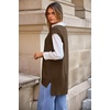 image:imageArachampCloz Womens Wool Blend Side Slit High Low Versatile V Neck Fall Sweater Vests 2025Brown