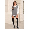 image:imageArachampCloz Womens Wool Blend Side Slit High Low Versatile V Neck Fall Sweater Vests 2025Grey