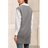 image:imageArachampCloz Womens Wool Blend Side Slit High Low Versatile V Neck Fall Sweater Vests 2025Grey