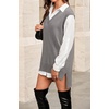 image:imageArachampCloz Womens Wool Blend Side Slit High Low Versatile V Neck Fall Sweater Vests 2025Grey