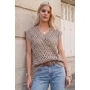 image:imageArachampCloz Womens Wool Blend Sleeveless Crochet Fall Casual Sweater VestCoffee