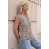 image:imageArachampCloz Womens Wool Blend Sleeveless Crochet Fall Casual Sweater VestCoffee