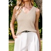 image:imageArachampCloz Womens Wool Blend Slim Fit V Neck Fall Work Sweater Tank TopsApricot