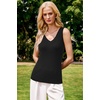 image:imageArachampCloz Womens Wool Blend Slim Fit V Neck Fall Work Sweater Tank TopsBlack