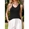 image:imageArachampCloz Womens Wool Blend Slim Fit V Neck Fall Work Sweater Tank TopsBlack