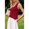 image:imageArachampCloz Womens Wool Blend Slim Fit V Neck Fall Work Sweater Tank TopsBurgundy Red