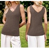 image:imageArachampCloz Womens Wool Blend Slim Fit V Neck Fall Work Sweater Tank TopsCoffee