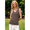 image:imageArachampCloz Womens Wool Blend Slim Fit V Neck Fall Work Sweater Tank TopsCoffee