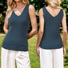 image:imageArachampCloz Womens Wool Blend Slim Fit V Neck Fall Work Sweater Tank TopsDark Blue