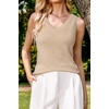 image:imageArachampCloz Womens Wool Blend Slim Fit V Neck Fall Work Sweater Tank TopsKhaki