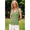 image:imageArachampCloz Womens Wool Blend Slim Fit V Neck Fall Work Sweater Tank TopsLeaves Green