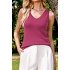 image:imageArachampCloz Womens Wool Blend Slim Fit V Neck Fall Work Sweater Tank TopsRose Red